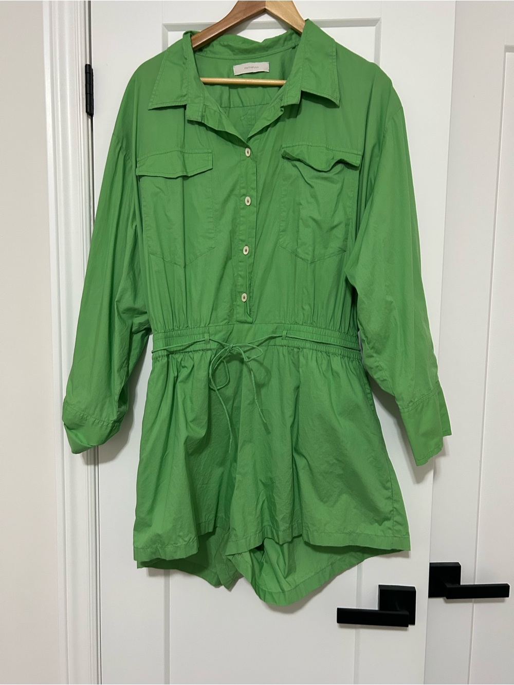 Green Long-Sleeve One-Piece Romper - Faithfull